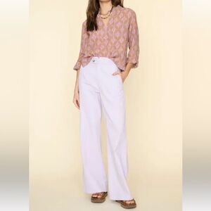XiRENA Ledger Wide Leg 100% Cotton Twill Pants in White Size 28